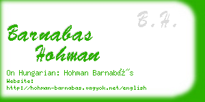 barnabas hohman business card